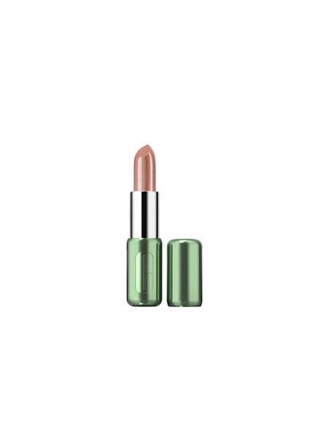 Clinique Pop Longwear Shine Bare Lip Balm in 3.9g tube, featuring sleek packaging and natural nude shade, by Jag Couture London-New York.