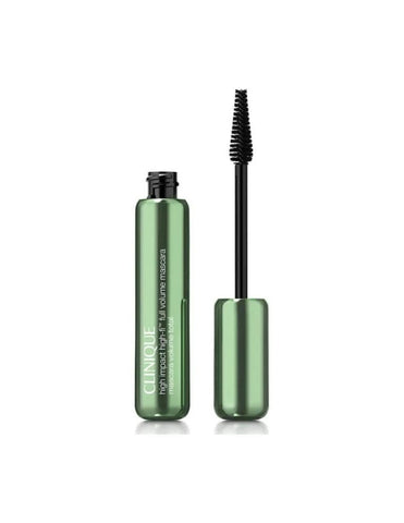Clinique High Impact Hi-Fi Full Volume Mascara 10ml with black brush and packaging, designed for bold, voluminous lashes.