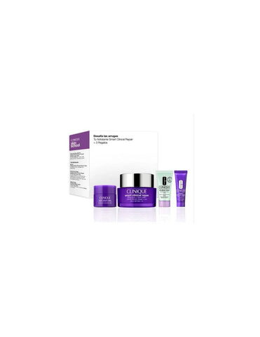 Jag Couture London New York Clinique Smart De-Aging serum and eye cream set, featuring 50ml serum and 10ml eye cream in elegant packaging.