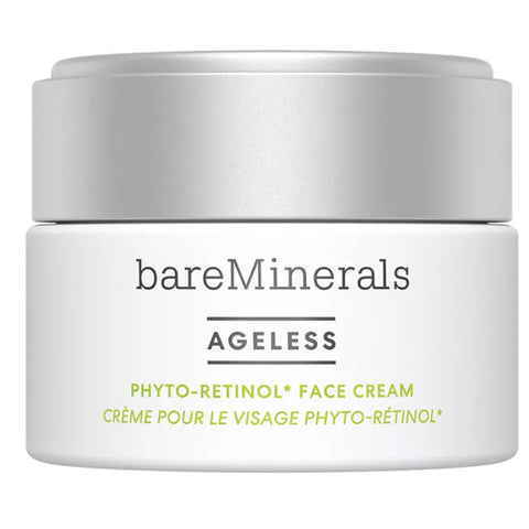 Bareminerals Ageless Retinol Face Cream in 50ml jar, featuring smooth cream texture and sleek packaging from Jag Couture London.