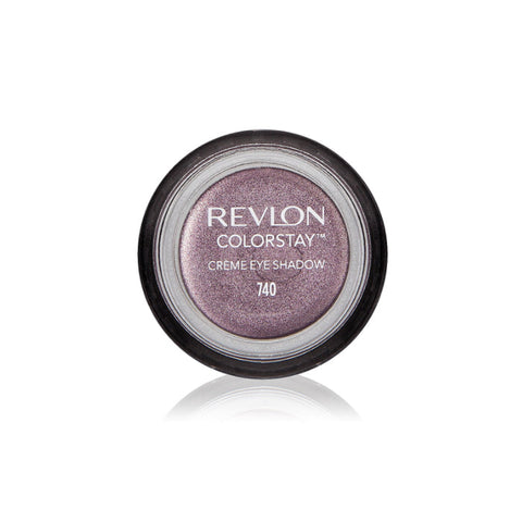 Revlon Colorstay Creme Eye Shadow in Black Currant, with smooth, rich purple makeup on eyelids, by Jag Couture London New York.