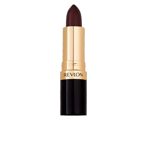 Revlon Super Lustrous Lipstick in Black Cherry shade, 3.7g, showcasing rich, dark burgundy lipstick in sleek packaging.