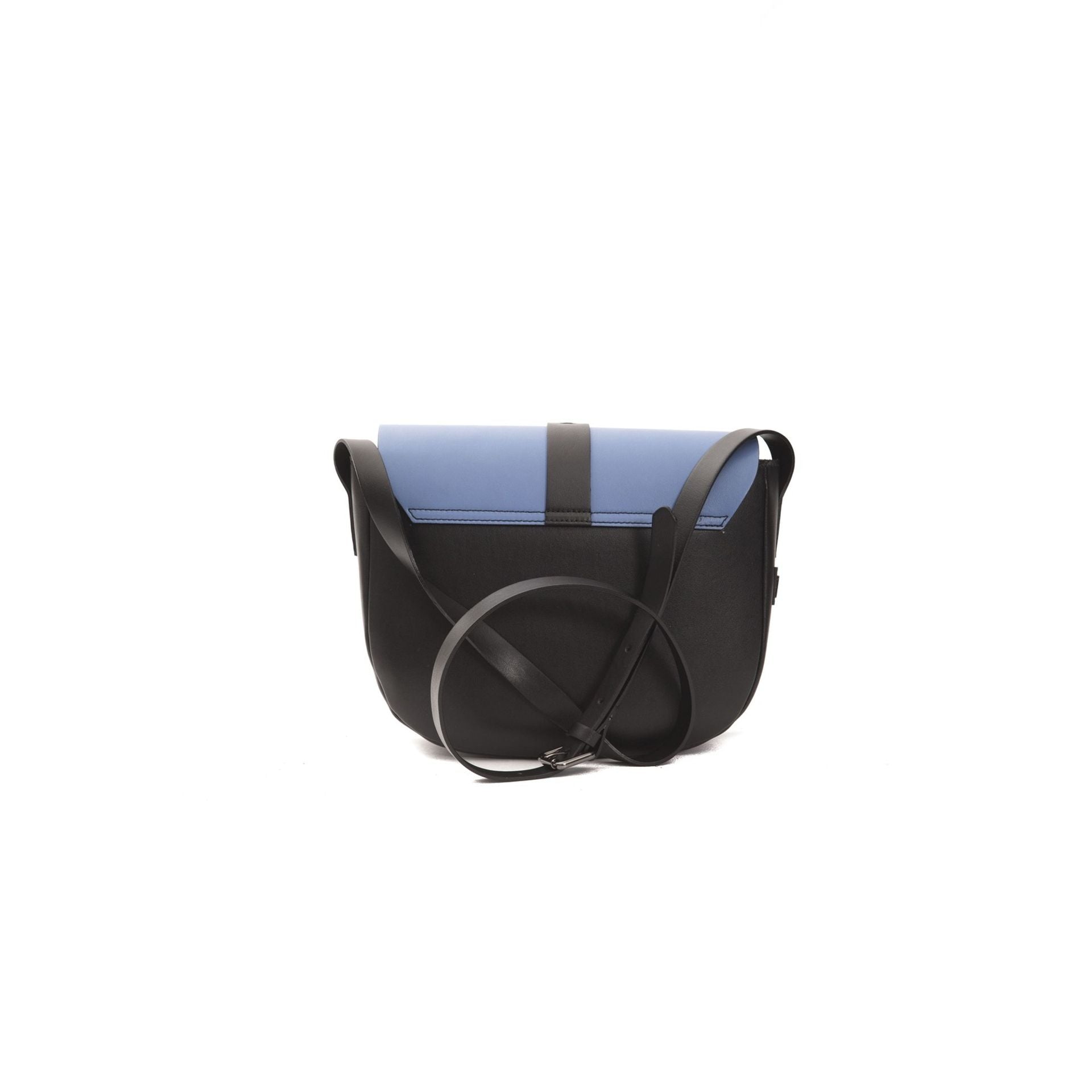 Jag Couture London - New York Pompei Donatella VN181ADELE_AvioNero stylish handbag with black leather and silver hardware.