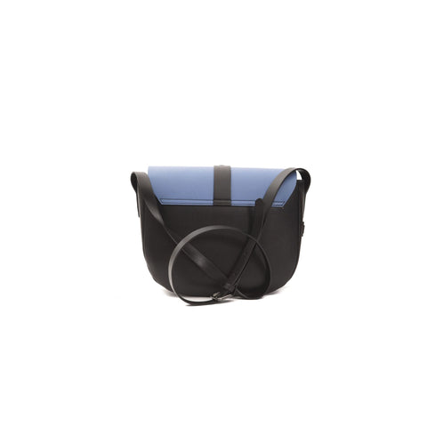 Jag Couture London - New York Pompei Donatella VN181ADELE_AvioNero stylish handbag with black leather and silver hardware.
