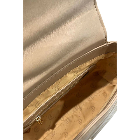 Cristinaeffe CF24FW026_TORTORA handbag by Jag Couture London New York, in taupe, with textured leather and sleek design.