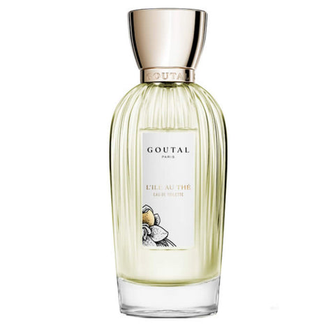 Goutal Paris L'Ile Au Thé Eau De Toilette spray 100ml bottle on a neutral background, showcasing the elegant fragrance packaging.