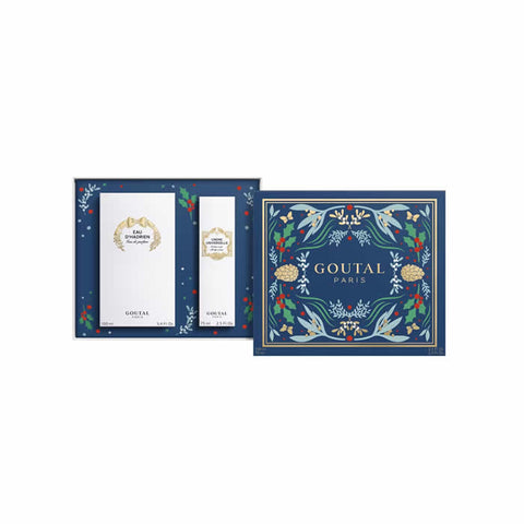 Set of two Goutal Paris Eau D'Hadrien 100ml Eau de Parfum sprays, featuring elegant bottles with citrus and woody notes.