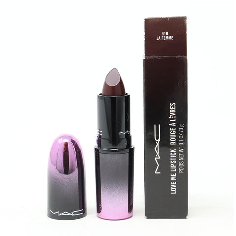 Jag Couture London - New York Mac Consumo Love Me Lip Bar in shade 410 La Femme, featuring a close-up of the lipstick.