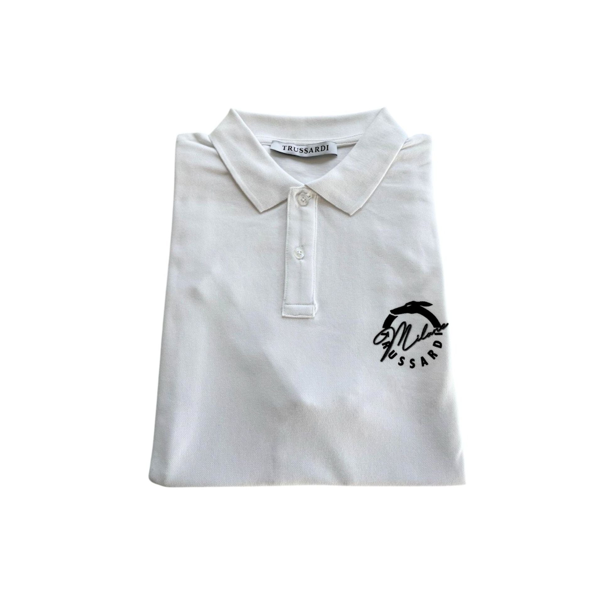 White Trussardi Beachwear TRU25MPL01 by Jag Couture London - New York, featuring a stylish, lightweight design perfect for summer beachwear.