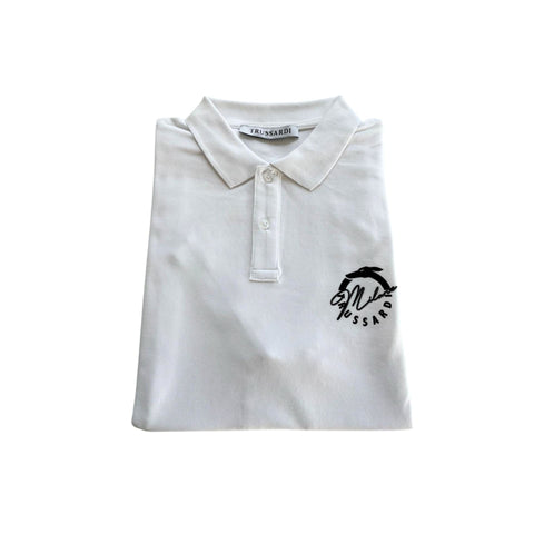 White Trussardi Beachwear TRU25MPL01 by Jag Couture London - New York, featuring a stylish, lightweight design perfect for summer beachwear.