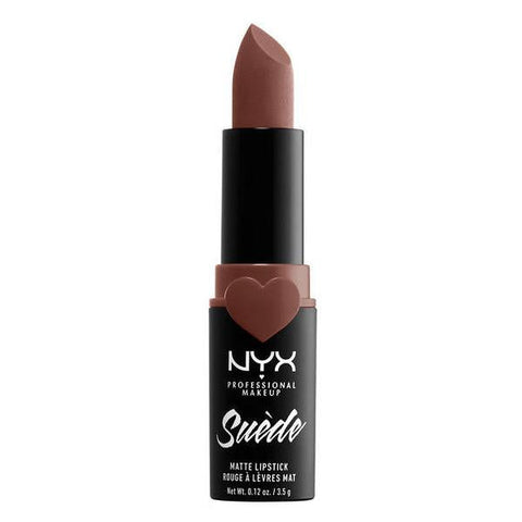 Jag Couture London Nyx Suede Matte Lipstick in Lavender and Lace, 3.5g, featuring the lipstick tube and shade swatch.