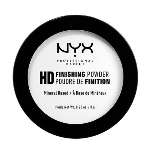 Jag Couture London NYX High Definition Finishing Powder in translucent mineral formula, 8g, showing the compact and product inside