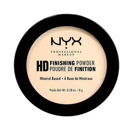 Jag Couture London Nyx High Definition Finishing Powder in mineral-based banana shade, 8g, with a smooth, finely milled texture.