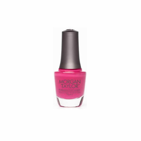 Jag Couture London Tropical Punch nail lacquer by Morgan Taylor, professional 15ml bottle with vibrant orange and pink polish color.