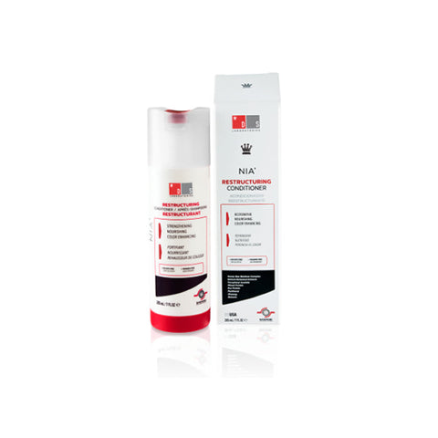 Ds Nia Restructuring Conditioner by Jag Couture London with New York, 205ml bottle, showing the conditioner tube and branding.