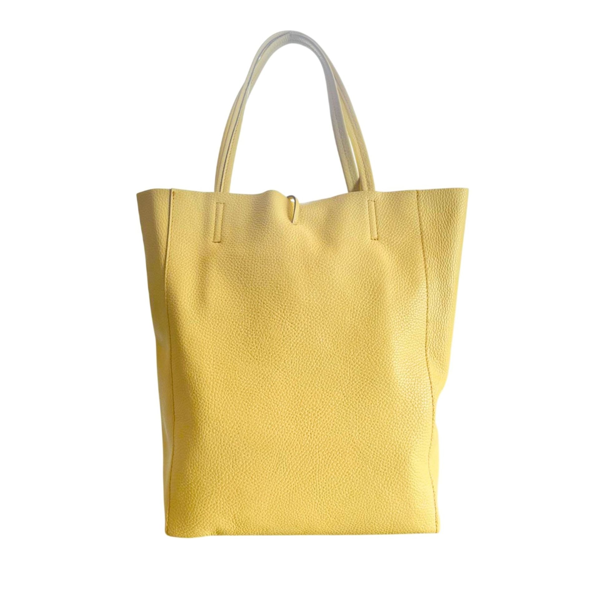 Yellow Baldinini Trend IR1607 LUCCA leather handbag with gold hardware, stylish design, and structured shape by Jag Couture London New York.