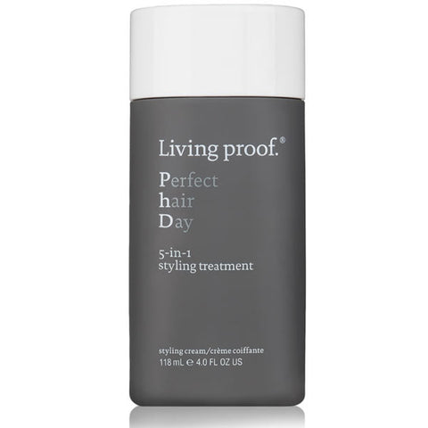 Living Proof Perfect Hair Day 5-in-1 Styling Treatment bottle, 118ml, with sleek packaging from Jag Couture London - New York