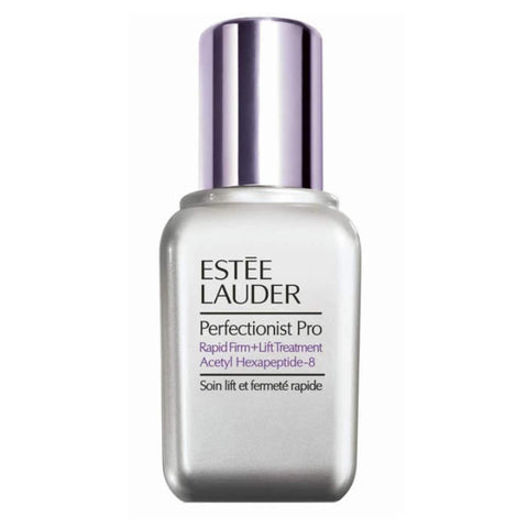 Estée Lauder Perfectionist Pro Rapid Lifting Serum 50ml bottle with sleek packaging, displayed on a neutral background.