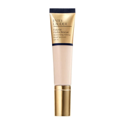 Estee Lauder Futurist Hydra Rescue SPF 45 1N2 Ecru foundation bottle, 35ml, with sleek packaging and product label visible.