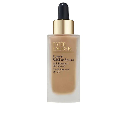 Estée Lauder Futurist Skintint Serum SPF 20 30ml in shade 3C, featuring a sleek bottle with a pump applicator.