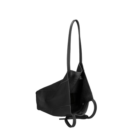 Jag Couture London black Gave Lux GLX220673323FBG-D28 handbag with sleek design and textured leather exterior.