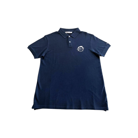 Navy Trussardi Beachwear TRU25MPL01 displayed on a mannequin, featuring stylish design and lightweight fabric for summer wear.