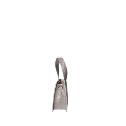 Jag Couture London - New York Roberta Rossi RR220722023FBG-C16 Gray fabric with detailed stitching, close-up of luxurious textile texture.