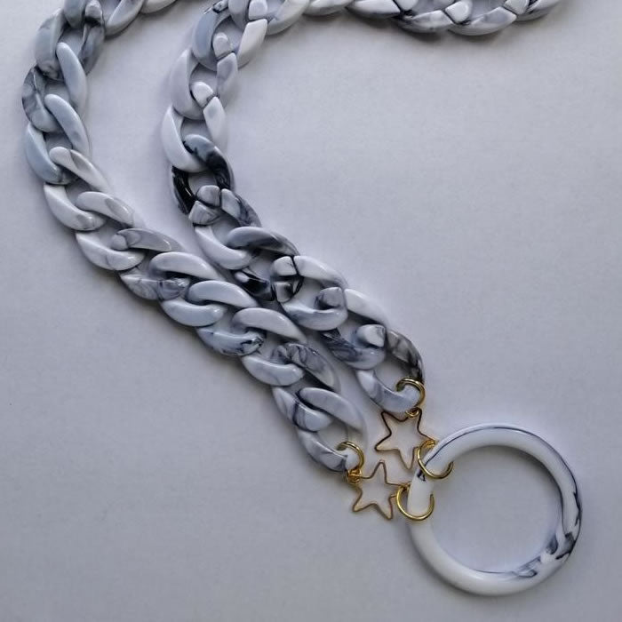Farmamoda Gray Marble Sunglasses Necklace Jag Couture London - New York