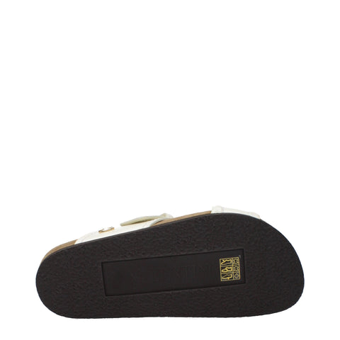 Beige Leather Slippers
