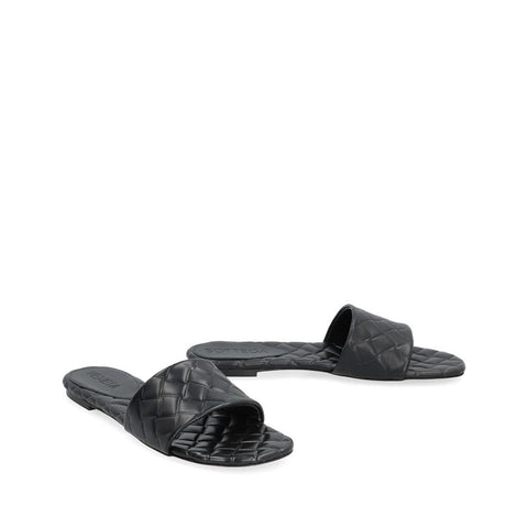Black Lamb Leather Mules