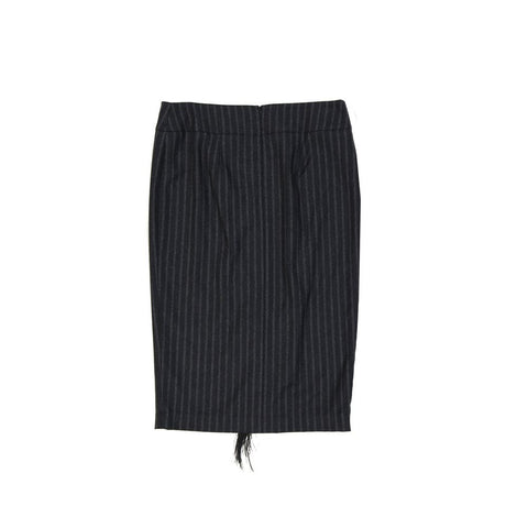 Gray Virgin Wool Midi Skirt