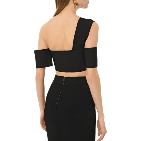Black Elastane Tank Tops