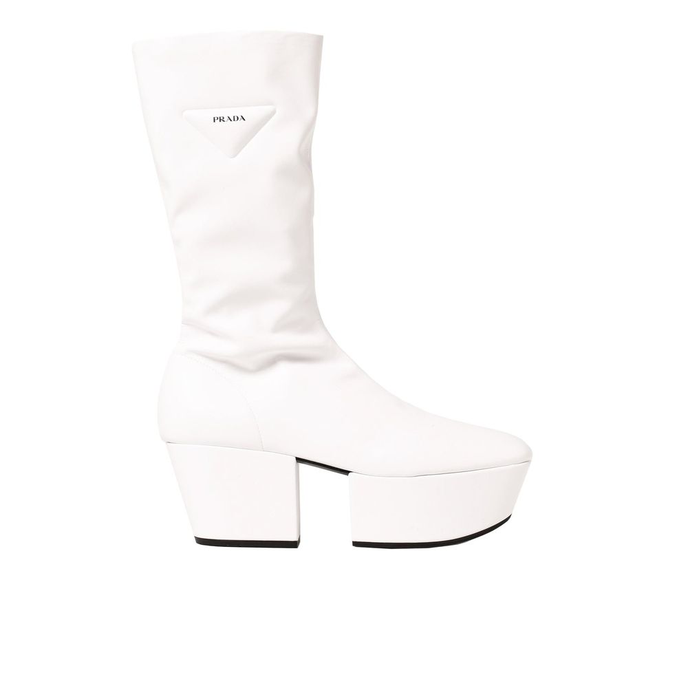 White Polyethylene Lace-Up Boots