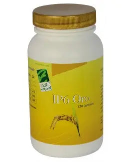 Bottle of 120 orange capsules labeled 100% Natura Ip6 by Jag Couture London New York, with clear orange caps and product label.
