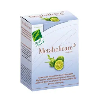 Bottle of 100% Natura Metabolicare capsules by Jag Couture London featuring 60 capsules on a plain background.
