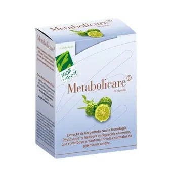 Bottle of 100% Natura Metabolicare capsules by Jag Couture London New York, showing 60 capsules in a clear container