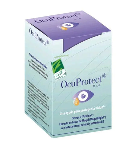 100% Natura Ocuprotect capsules by Jag Couture London feature 30 vegetable capsules for natural skincare support.