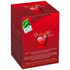 Bottle of 100 Natura Quinol 10mg capsules by Jag Couture London featuring 30 softgel caps on a white background.