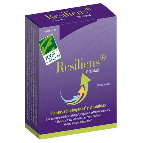 100% Natura Resiliens Vitalidad supplement by Jag Couture London features 60 capsules for natural vitality and resilience.