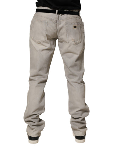Light Gray Cotton Straight Denim Trouser Jeans