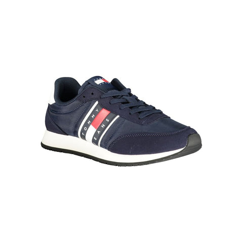 Blue Polyurethane Men Sneaker