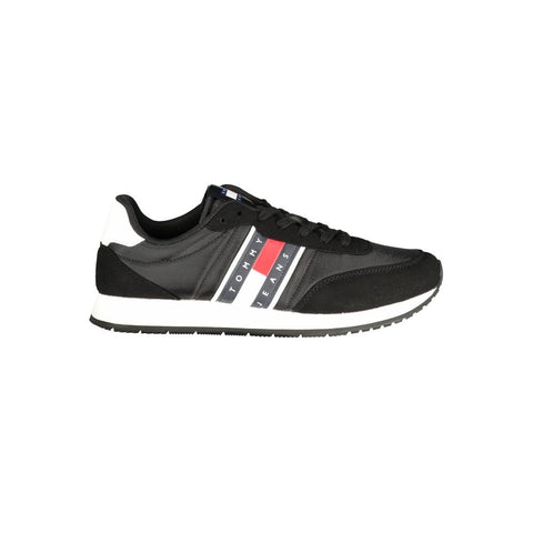 Black Polyurethane Men Sneaker