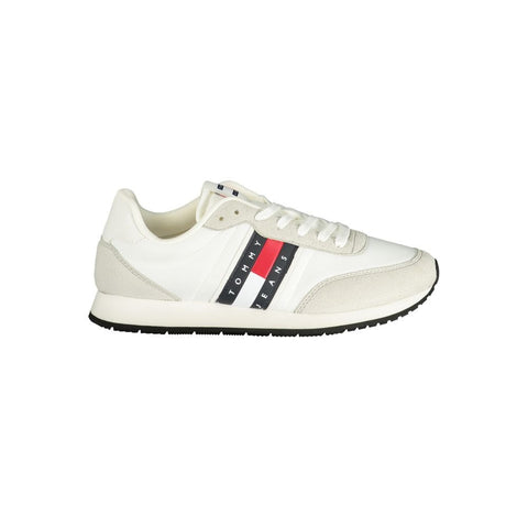 White Polyurethane Men Sneaker