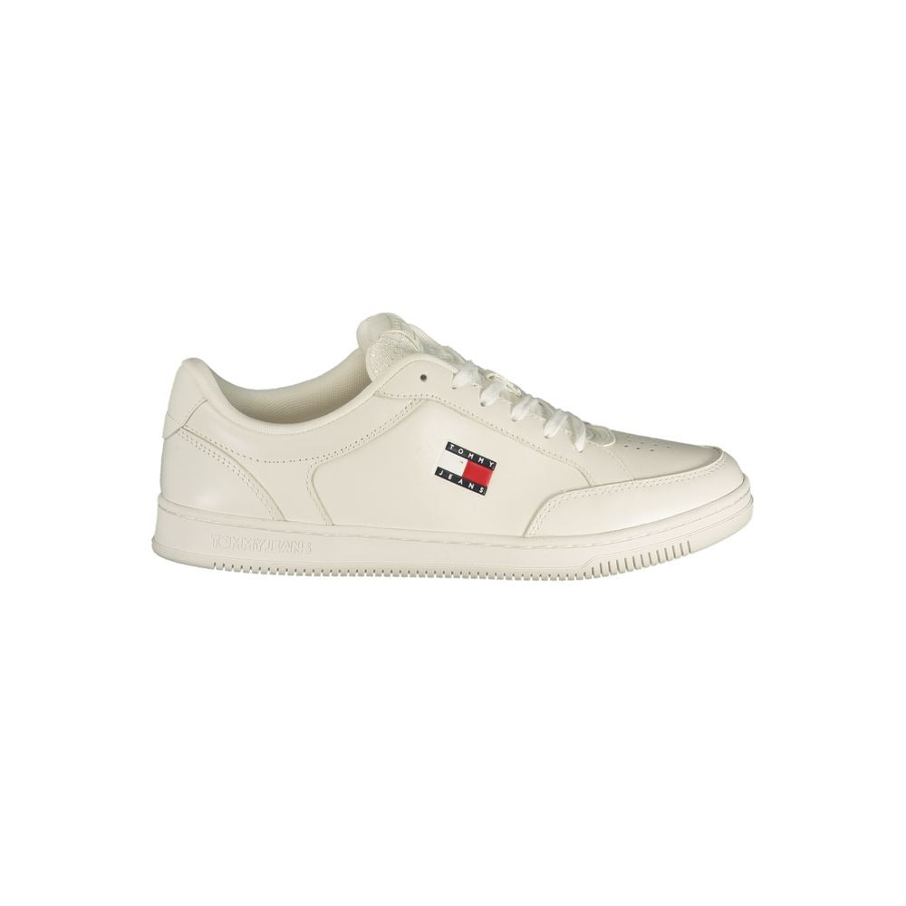 White Polyurethane Men Sneaker