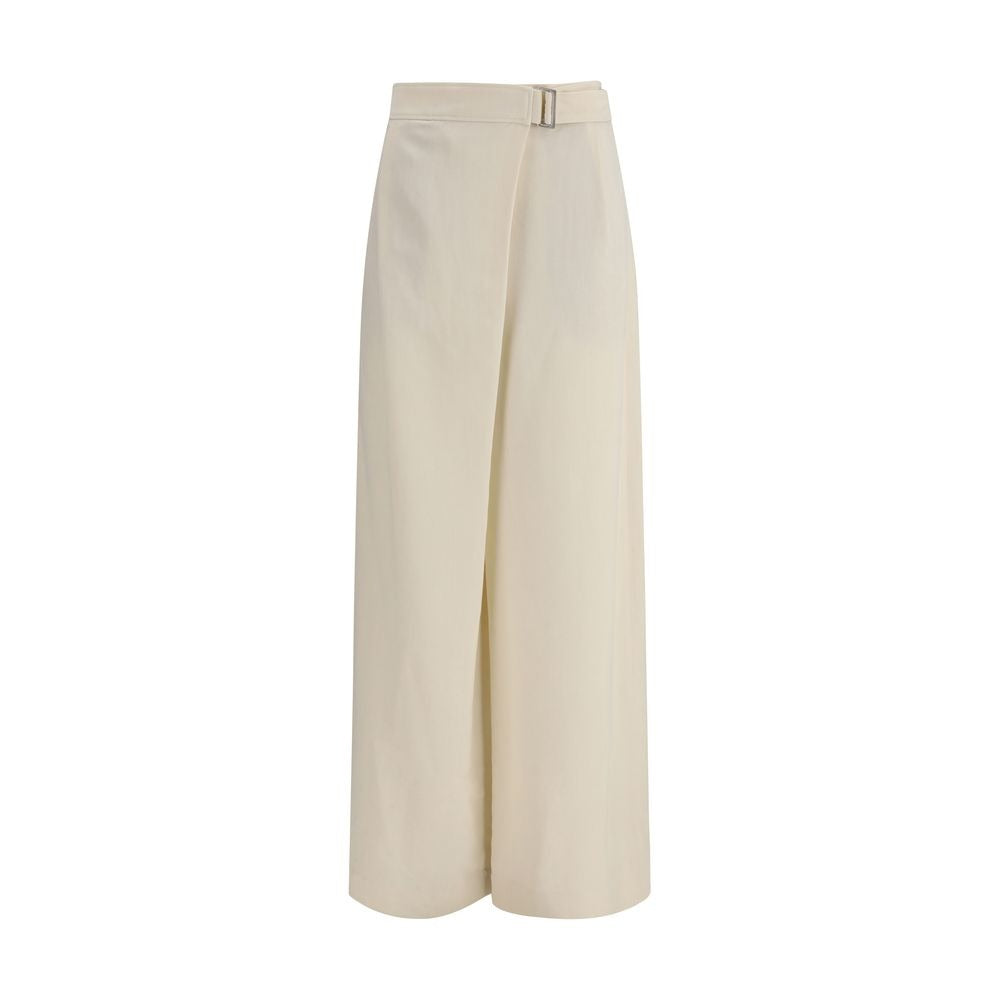 Beige Viscose Casual Pants