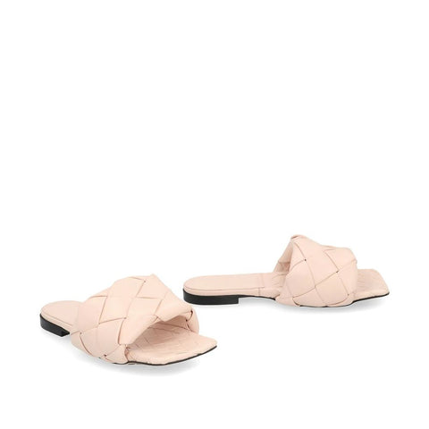 Multicolor Leather Flat Sandals
