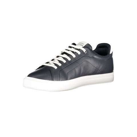 Blue Polyurethane Men Sneaker
