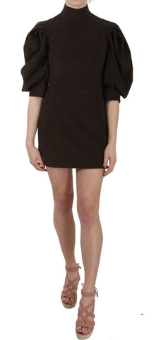 Brown corduroy bodycon mini dress by Dolce & Gabbana, featuring a fitted silhouette and cotton fabric.