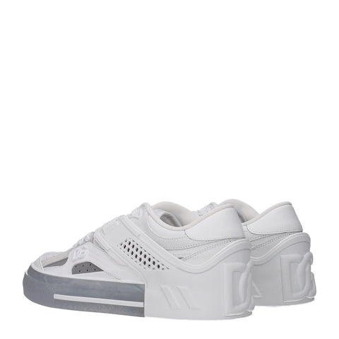 White Leather Low Top Sneakers