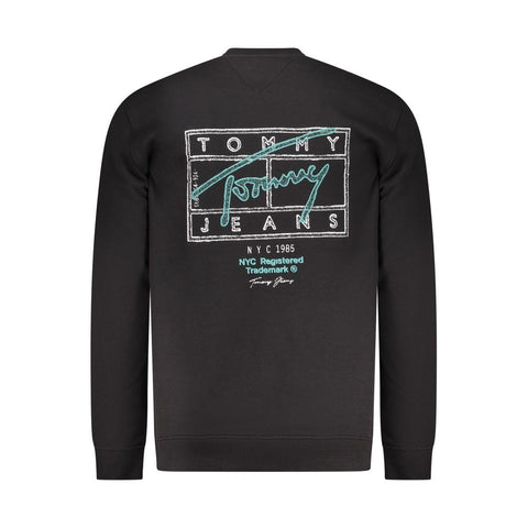 Black Cotton Men Sweatshirt